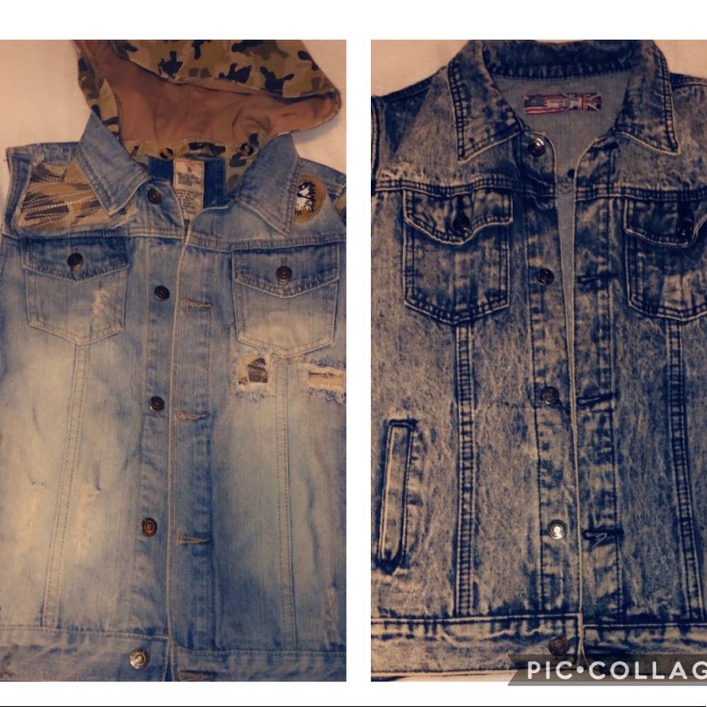 Two boys size 18 denim vest.